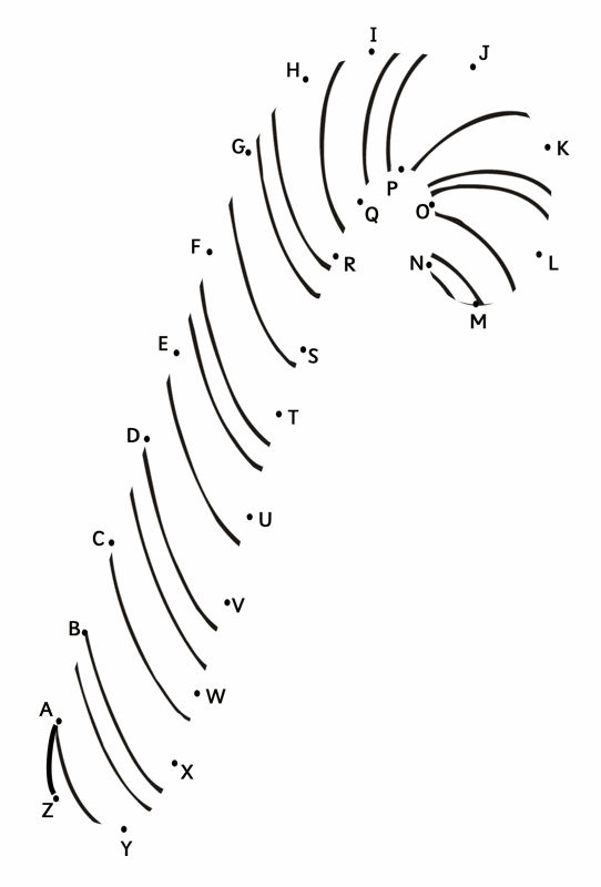 połącz kropki duże literki do druku 1