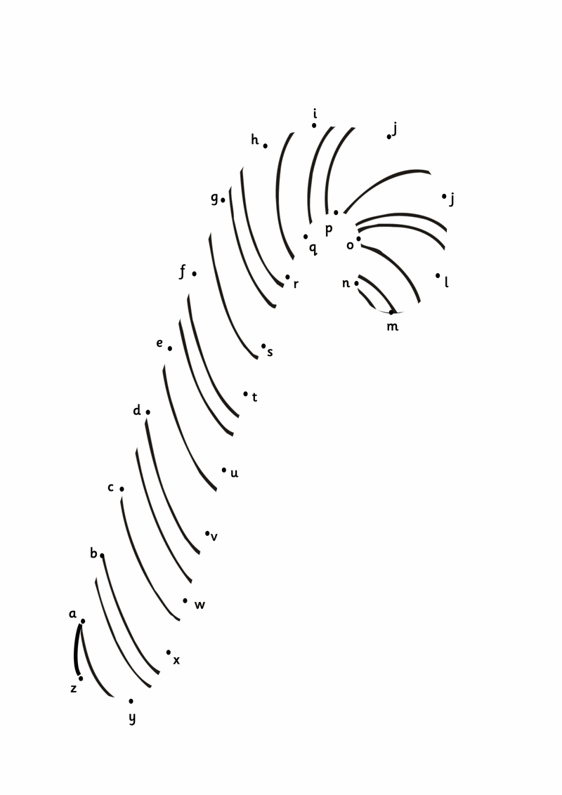 połącz kropki małe literki do druku 3